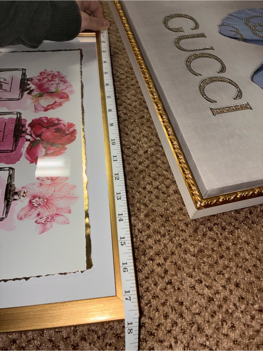 Chanel Perfume Wall Art - multidimensional glass w/ gold accents 17.75x11 in. - Picture 4 of 6